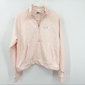 Puma Pink 1/2 Zip Sweater Medium